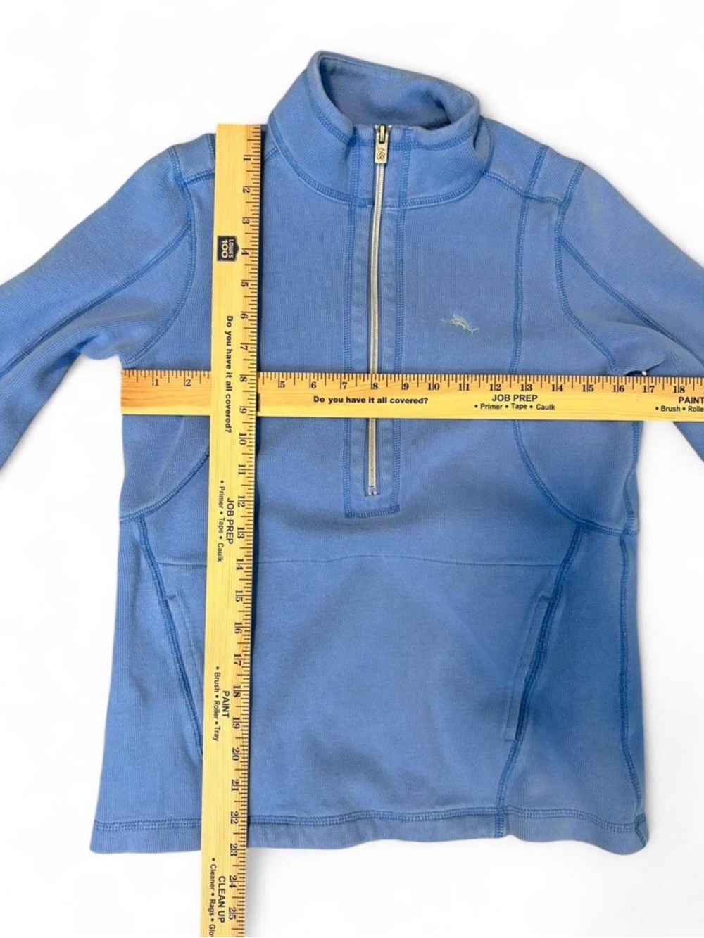 Tommy Bahama Blue Half-Zip Fleece Pullover - Picture 7 of 7